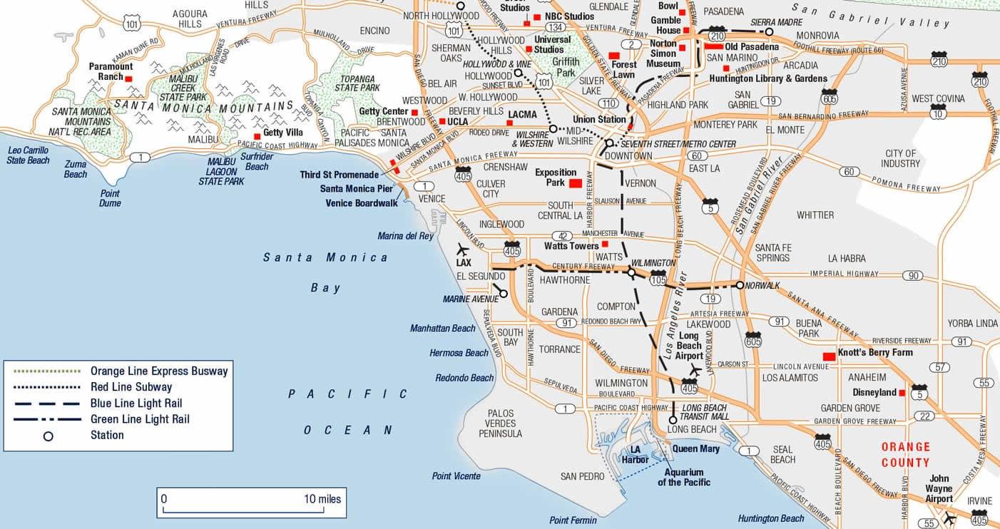 Los Angeles Public Transport carte